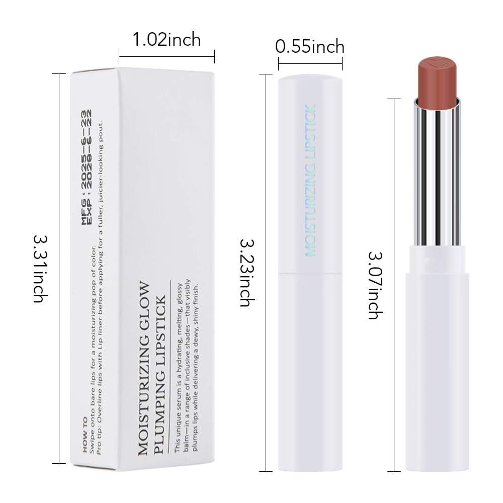 1Pcs Tinted Lip Balm Moisturizing Lipstick – Waterproof Hydrating Matte Lip Balm for Women, Creamy Natural Color Stain for Dry Lips, Soft Matte Finish with Subtle Scent (#03 Bean Paste Brown)