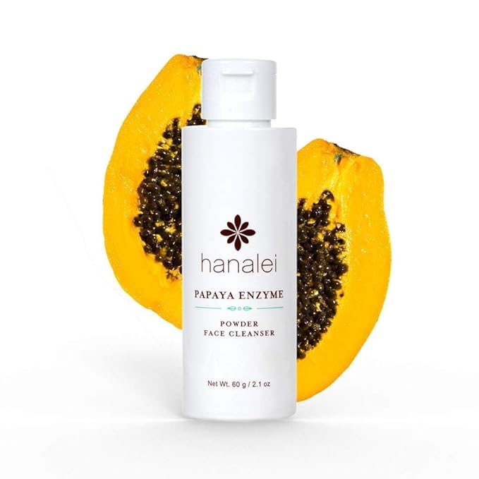 Hanalei Papaya Powder Face Cleanser - Gentle Daily Exfoliating Wash, Hydrating Non-Stripping Formula for All Skin Types - Travel-Friendly - Cruelty-Free & Paraben-Free, 60g