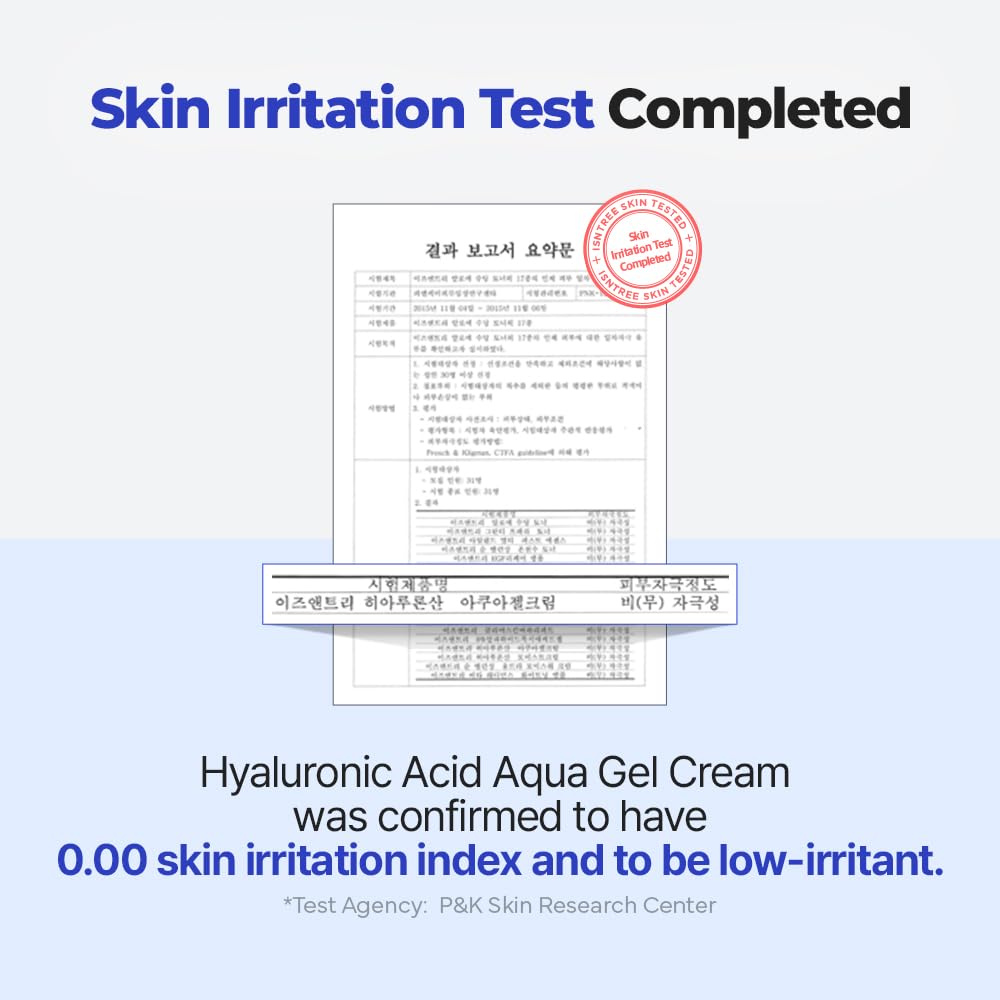 IsNtree Hyaluronic Acid Aqua Gel Cream 100ml, 3.38 fl oz | Korean Skincare | Lightweight Moisturizer | Quick-Absorbing Hydration | For Oily to Combination Skin
