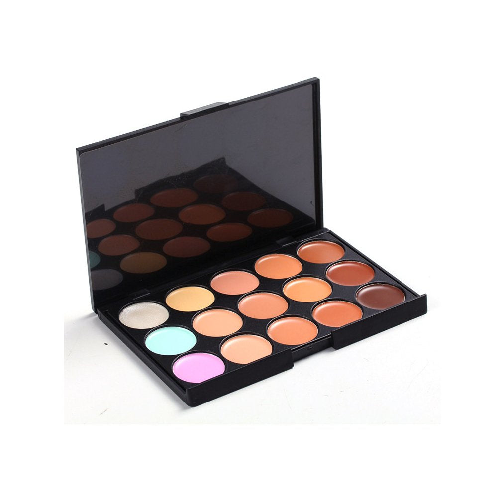 15 Colour Makeup Contour Palette-Cream Concealer Kit,Blemish Face Contouring Highlighter Palette,Professional Base Foundation Beauty Make up Cream+11pcs Makeup Brushs