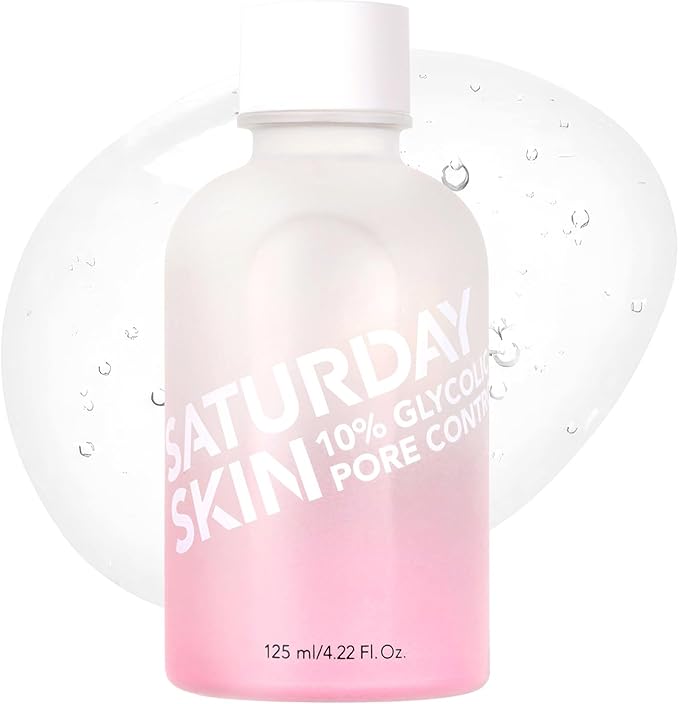 Saturday Skin Pore Clarifying Toner 10% Glycolic Acid&AHA Deep Cleansing Astringent Facial Toner,Hypoallergenic Skin-Purifying Face Toner to Cleanse, Recondition and Purify Skin, Non-Comedogenic