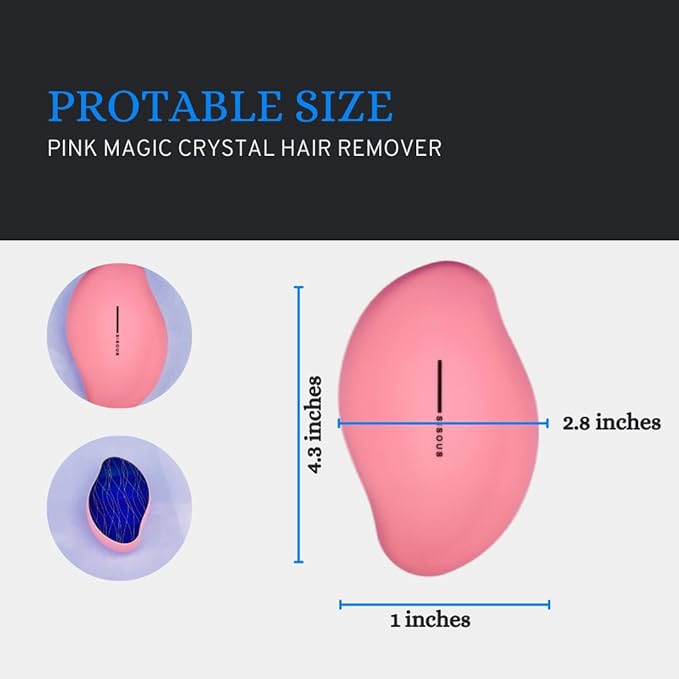 "Crystal Hair Eraser for Women - Reusable Magic Painless Exfoliation Hair Removal Tool | Fast & Easy Hair Remover for Back, Arms, Legs | Suitable for Men and Women | Pink"