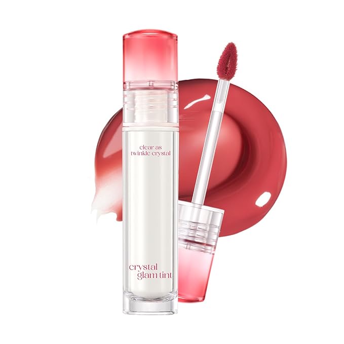 CLIO Crystal Glam Tint |Glossy Finish, Lightweight, Weightless, Buildable, Glass-Like, Smoothing, Long-Lasting, Vivid, Transparent, Shiny, Moisturizing, Hydrating (001 Vintage Apple)