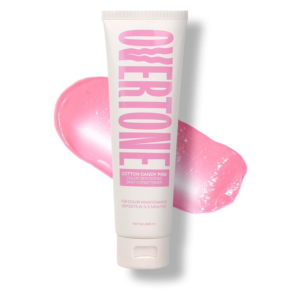oVertone Daily Color Depositing Conditioner: 4.5oz Temporary Coloring Conditioner w/Shea Butter & Coconut Oil, Refresh Color & Prevent Fading, Vegan & Cruelty-Free, Pastel Pink is now Cotton Candy