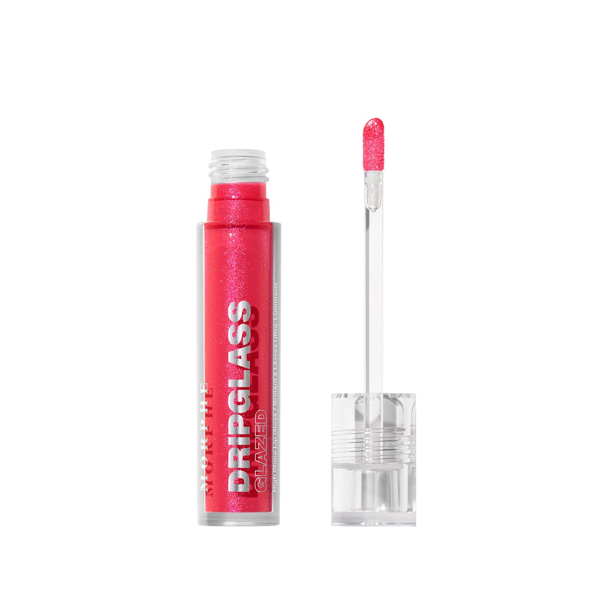 Morphe Dripglass High Shine Lip Gloss - Glazed, Semi-Sheer & Nourishing Lip Makeup - Buildable Formula Infused with Plant-Derived Squalane & Vitamin E - Raspberry Reflection (0.13 oz)