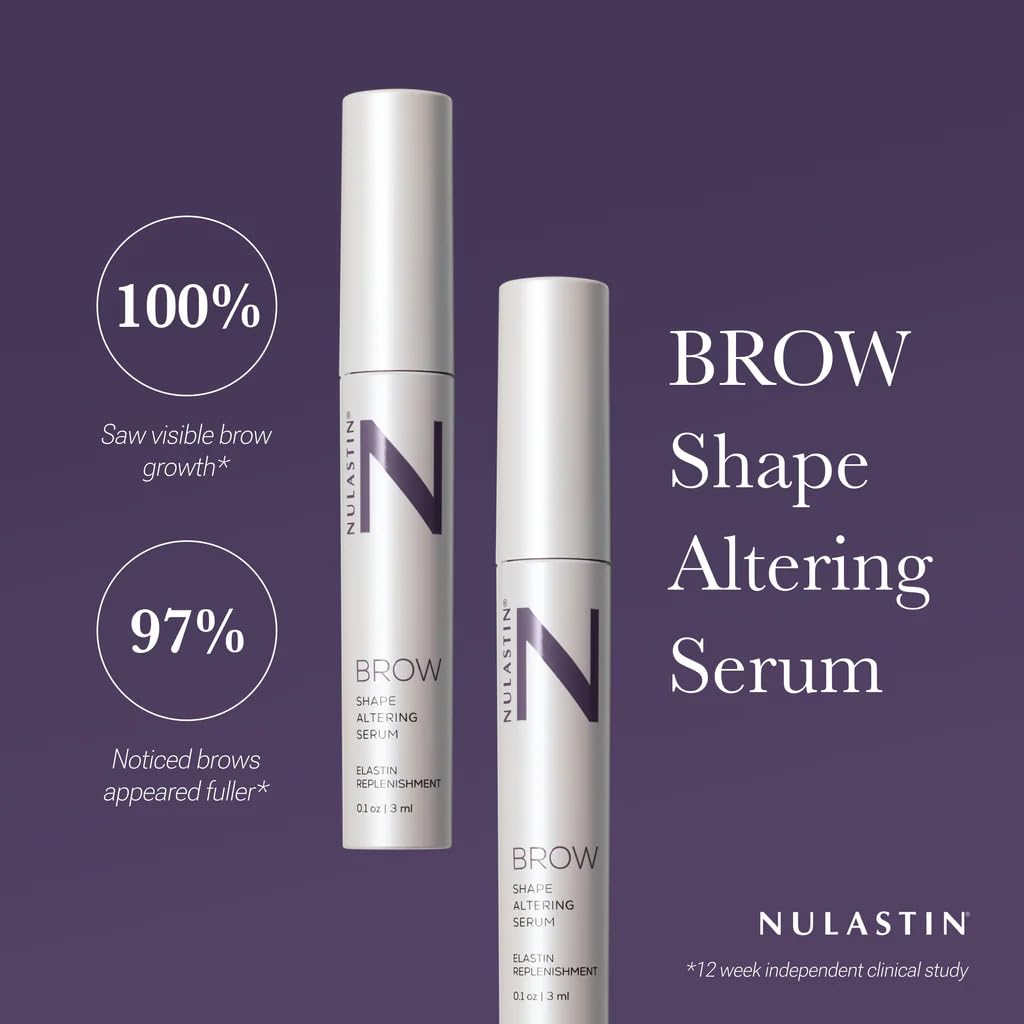 NULASTIN Eyebrow Serum for Thicker Looking Brows - BROW Shape Altering Serum - Reduce Shed & Encourage Fuller, More Youthful-Looking Brows - With Keratin & Peptides (2 Count, 0.1 fl oz each)