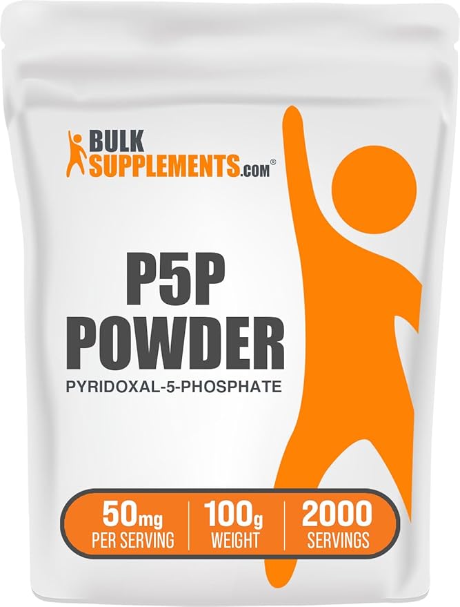 BulkSupplements.com Pyridoxal 5 Phosphate Powder - P-5-P Vitamin B6 Supplement, P-5-P 50mg - P5P Supplement, Gluten Free, 50mg of per Serving, 100g (3.5 oz) (Pack of 1)