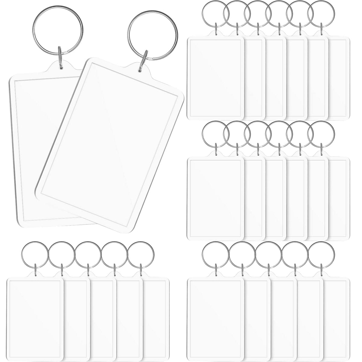 Inbagi Picture Frame Keychain Acrylic Clear Rectangle Photo Keychain Blanks