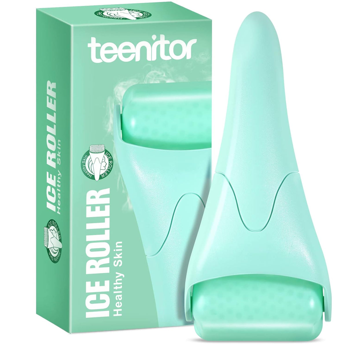 Teenitor Mint Green Ice Roller, Cold Face Roller, Ice Roller for Face & Eye Puffiness Relief, Ice Face Roller Skin Care Beauty Tools