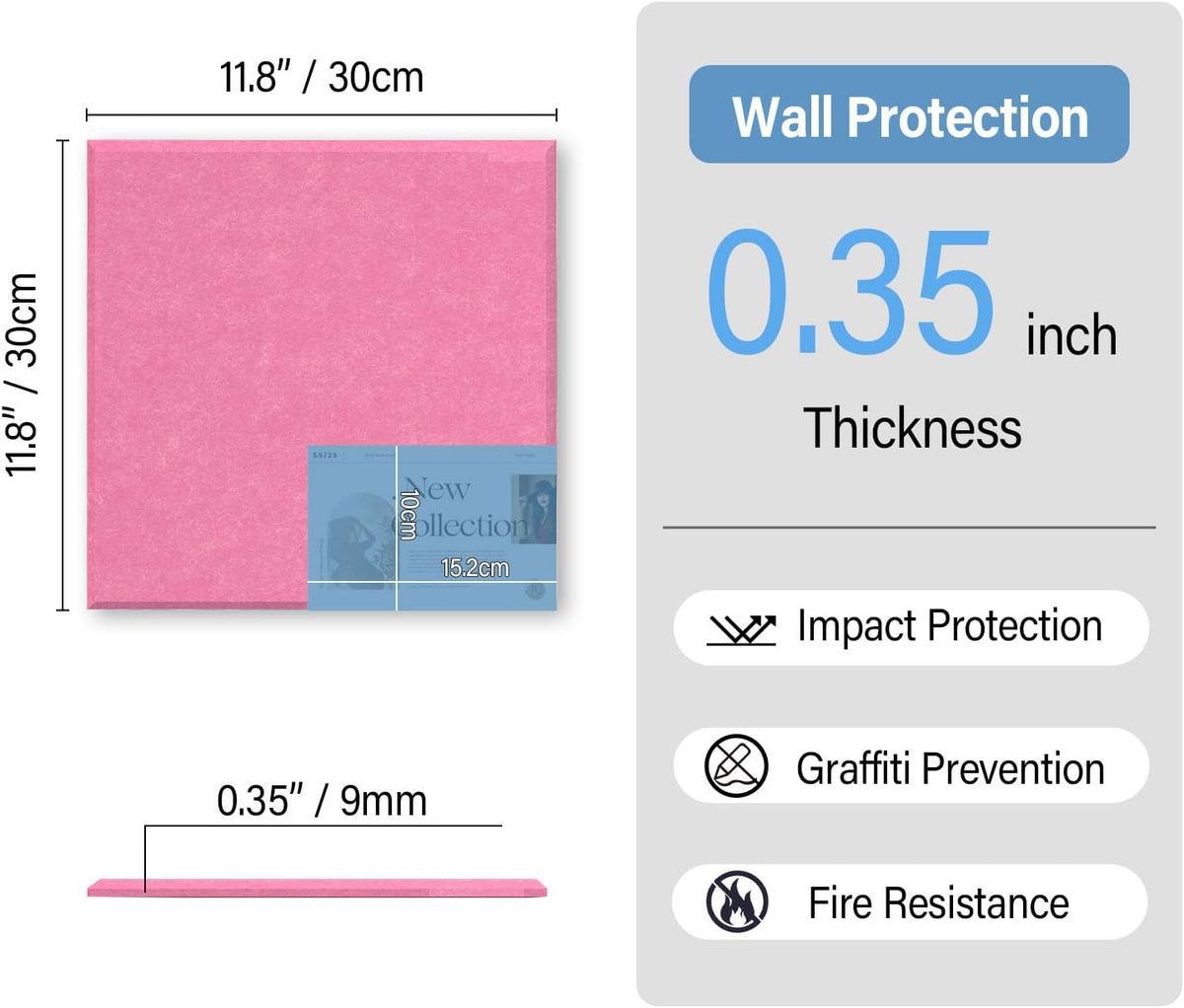 Large Cork Boards for Walls – 48 x 36 Self Adhesive Felt Wall Tiles, Ideal for Office Black Bulletin Board, Easy to Install Pin Board Photo Board
