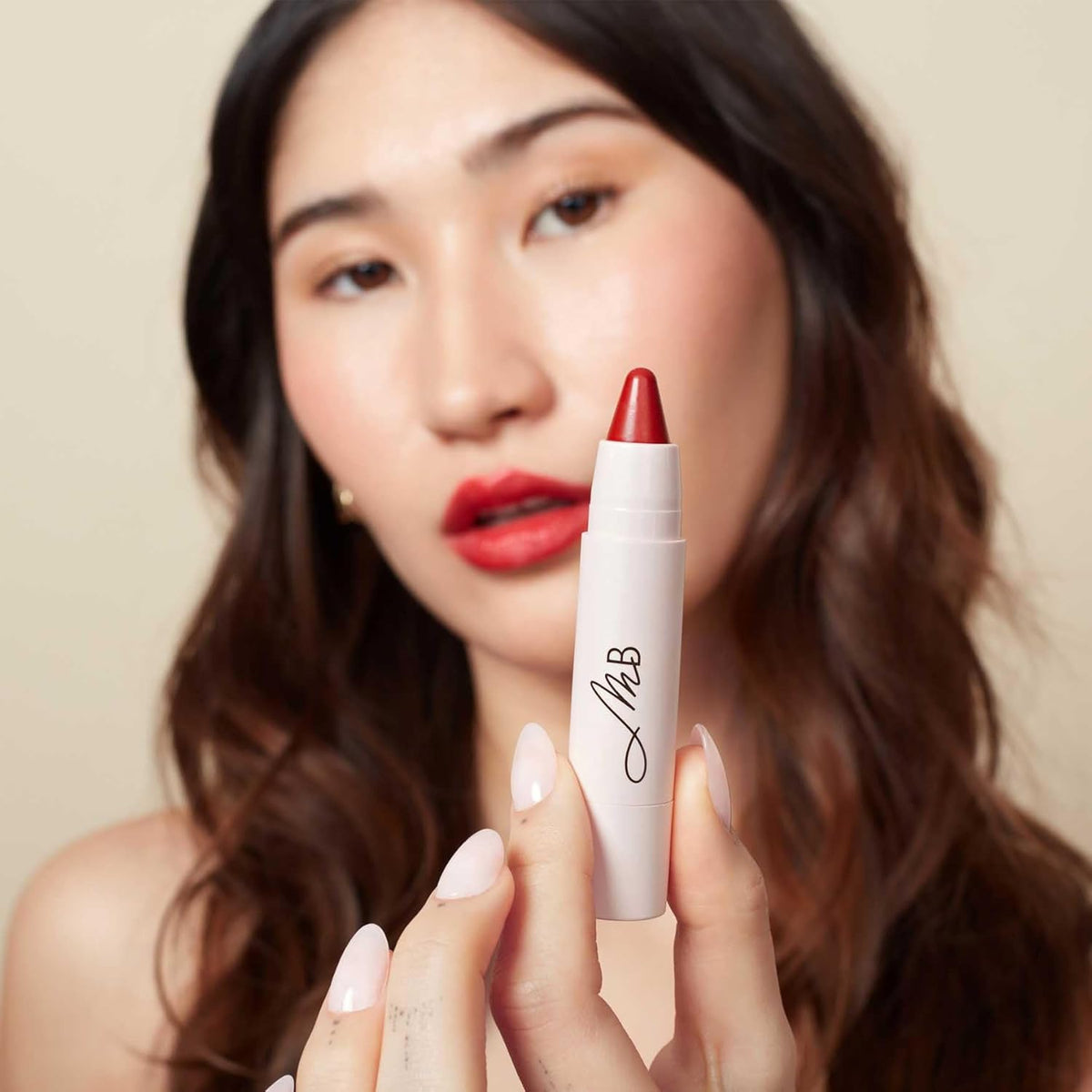 Monika Blunder Beauty - Kissen Lush Lipstick Crayon - Matilda (Neutral Red) - Clean Beauty, Cruelty-Free, Vegan