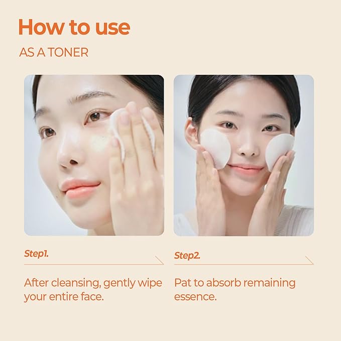 SKINFOOD Carrot Carotene Calming Water Toner Pads, Korean Skin Care Toner Pad for Face, Deep Hydrating, Soothing, After Sun Skincare for Sensitive Skin, Redness Relief, 100% Cotton, 8.81 oz (60 Pads)