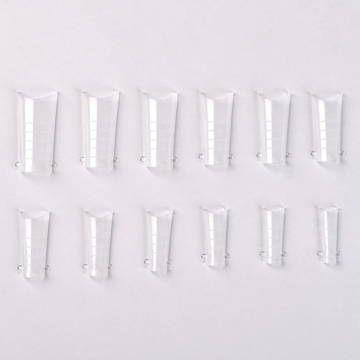 KADS 120PCS Clear Full Cover Dual Nail System Form UV Gel Acrylic Nail Art Mold Artificial Nail Tips with Scale for Extension (MODEL 7)
