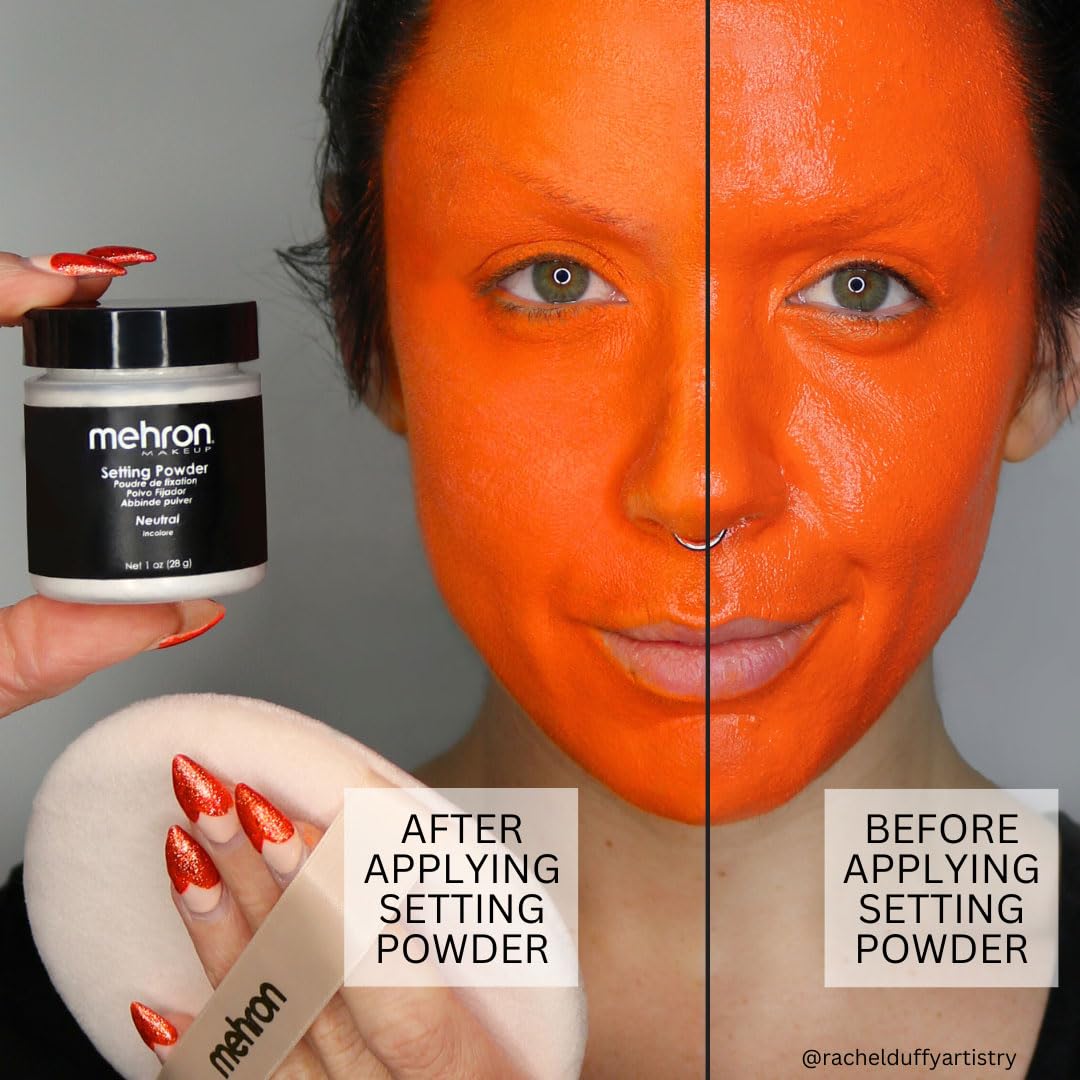 Mehron Makeup Setting Powder | Loose Powder Makeup | Perfect for Halloween 1 oz (28 g) (Neutral)