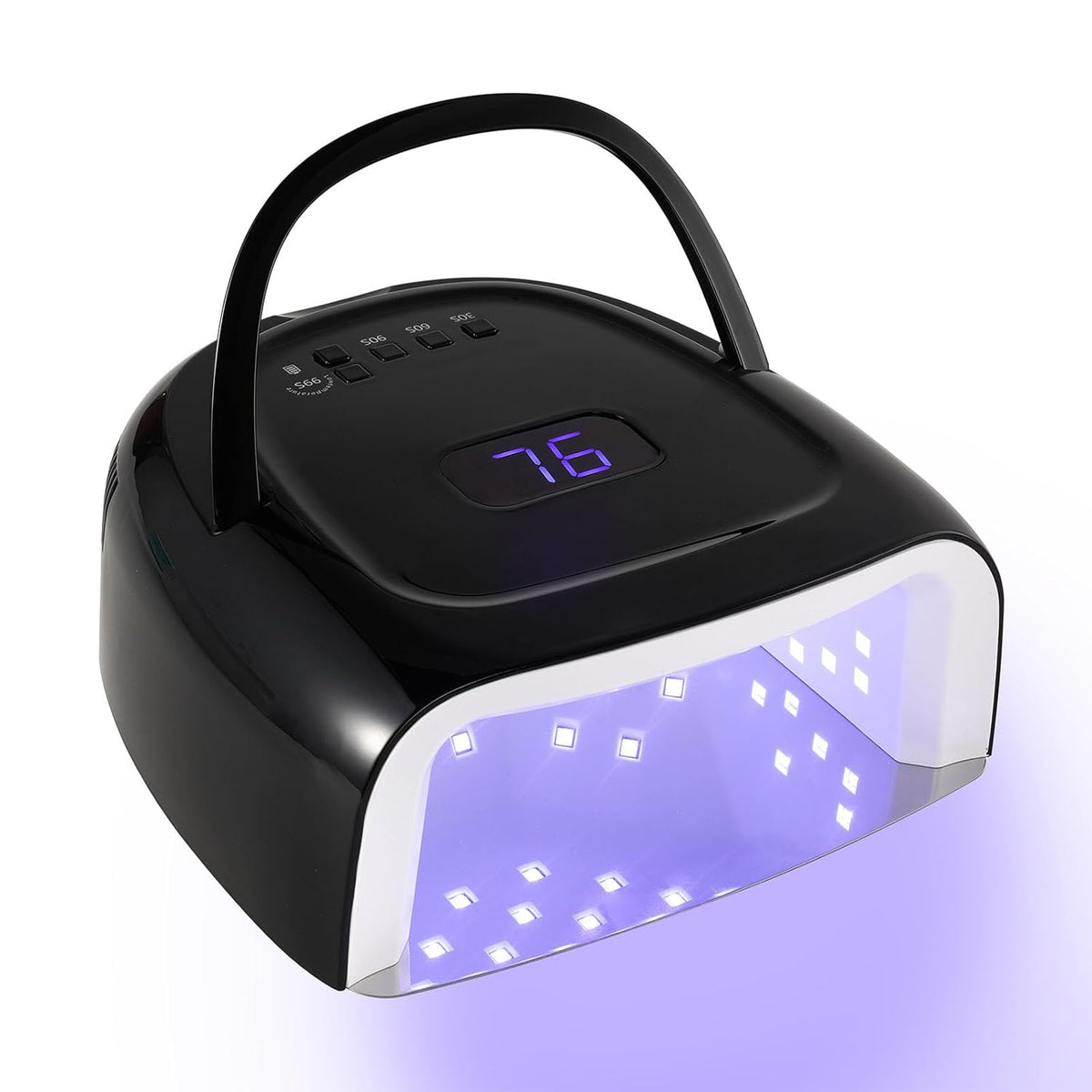Cordless UV LED Nail Lamp 60W Rechargeable Gel Nail Lamp UV Light for Gel Nails with Auto Sensor & 4 Timer Modes Salon & Home (Black)