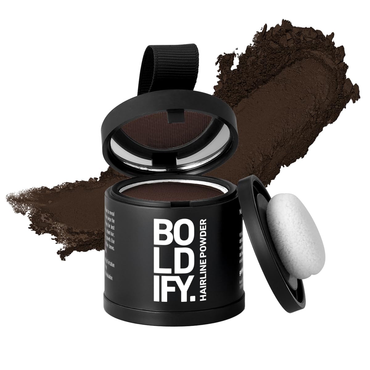 BOLDIFY Hairline Powder (LARGE, 10g) - Root Touch Up Hair Color for Gray Coverage - Bald Spot Concealing Hair Powder for Women & Men - 48-Hour Stain-Proof - Hazel Brown
