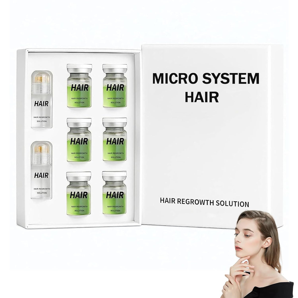 Hair Regrowth System – Advanced Hair Growth Treatment for Men & Women with Ginseng, Eclipta Prostrata, Peppermint & Ginger Root – Thickening Serum for Thicker, Fuller Hair – Natural Hair Loss Solution
