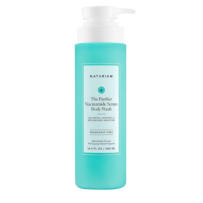 Naturium The Purifier Niacinamide Serum Body Wash, Cleansing & Hydrating Gel-Serum, Dermatologist Tested, Paraben & Cruelty Free, 16.9 oz
