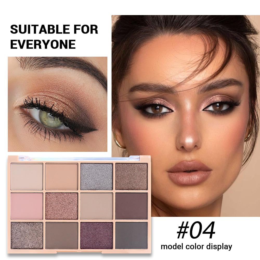 Eye Shadow Palette,Nude Silver Gray Cream Eyeshadow Makeup Pallets for Women Natural Eyeshadows for Eyes Long Lasting Naturing-Looking