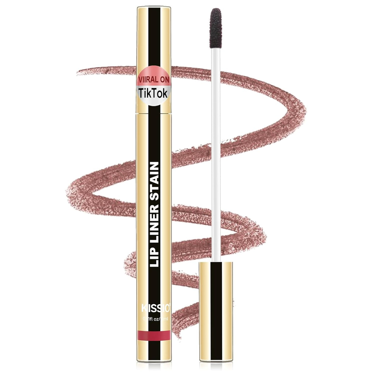 KISSIO Lip Liner Stain,Peel Off Lip Liner,Transfer Proof,Long Lasting and Waterproof,Lips Tint Tattoo,Natural Makeup Stain,Matte Finish,Light brown