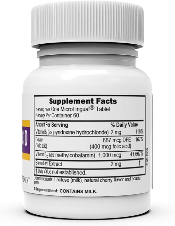 Superior Source No Shot Vitamin B-12 Methylcobalamin 1000 mcg, B-6 & Folic Acid 400 mcg - Supports Brain & Heart Health - Aids Natural Energy Levels - 60 Sublingual Dissolving Tablets