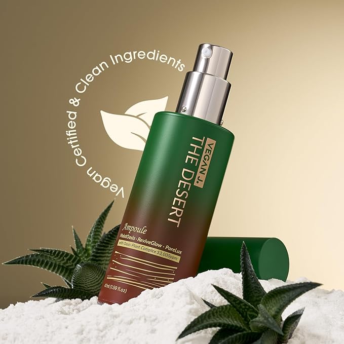 The Desert Ampoule | Intensive Hydration with MoistOasis | 82% Oasis-Plant Complex | Korean Skincare | Kbeauty | Vegan (47ml)