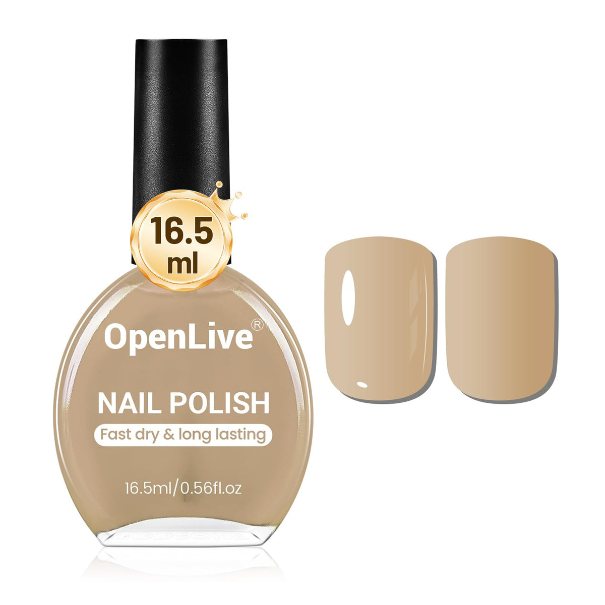16.5ml Nude Brown Nail Polish Large Volume Quick Drying Nail Polish, Fast Drying and Long Lasting Color Nail Art DIY Home Manicure Gift for Women