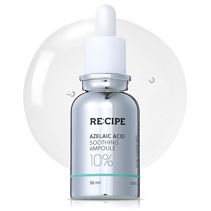 RECIPE Azelaic Acid 10 Soothing Ampoule - Soothing Serum, Facial Serum for Sensitive skin - Korean Skincare for Mild Breakouts (1.01 fl oz)