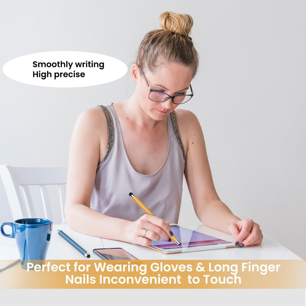 Stylus Pen for Touchscreen, 10 Pack Multiple Colors, 2 in 1 Stylus, High Sensitivity and Precision, Stylus Pen for ipad, iPhone, Android, Galaxy Microsoft, Kindle All Capacitive Touch Screens