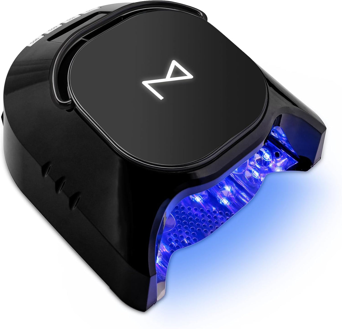M - GlowPro Professional Hybrid 86W Wireless Rechargeable UV LED Nail Curing Lamp Cordless Nail Dryer for Gel Nails, Manicure, Pedicure (Black)