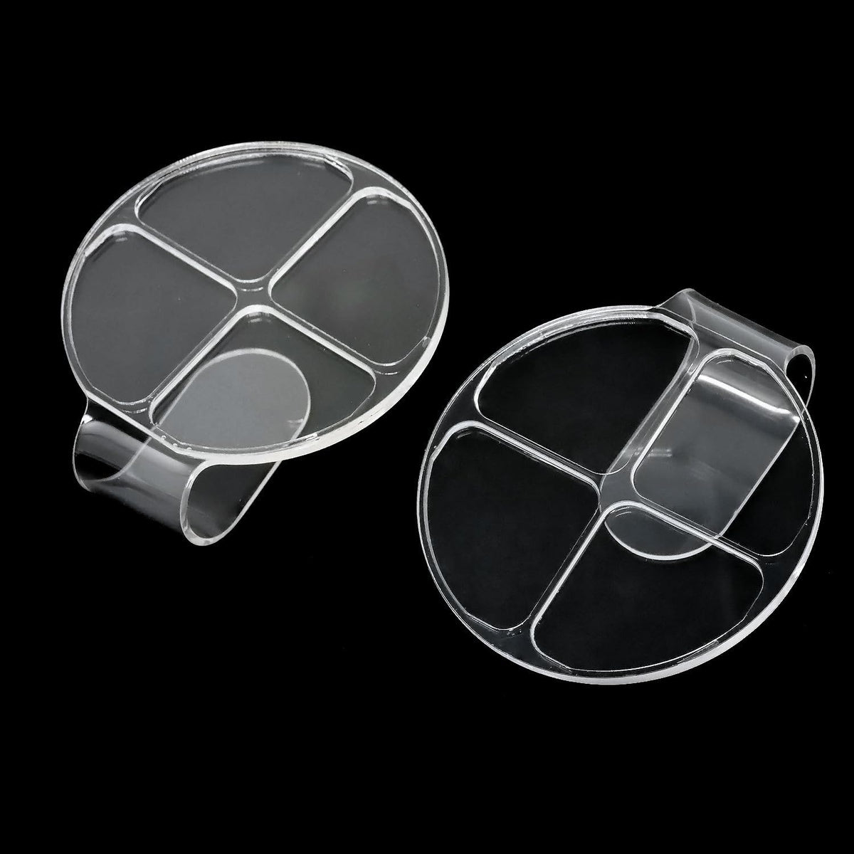 yueton 2PCS Acrylic Makeup Mixing Tray Makeup Palette Spatula Eyeshadow Makeup Hand Palette Nail Art Transparent Palette Hand Makeup Mixing Palette Cosmetic Foundation Dish for Makeup Foundation