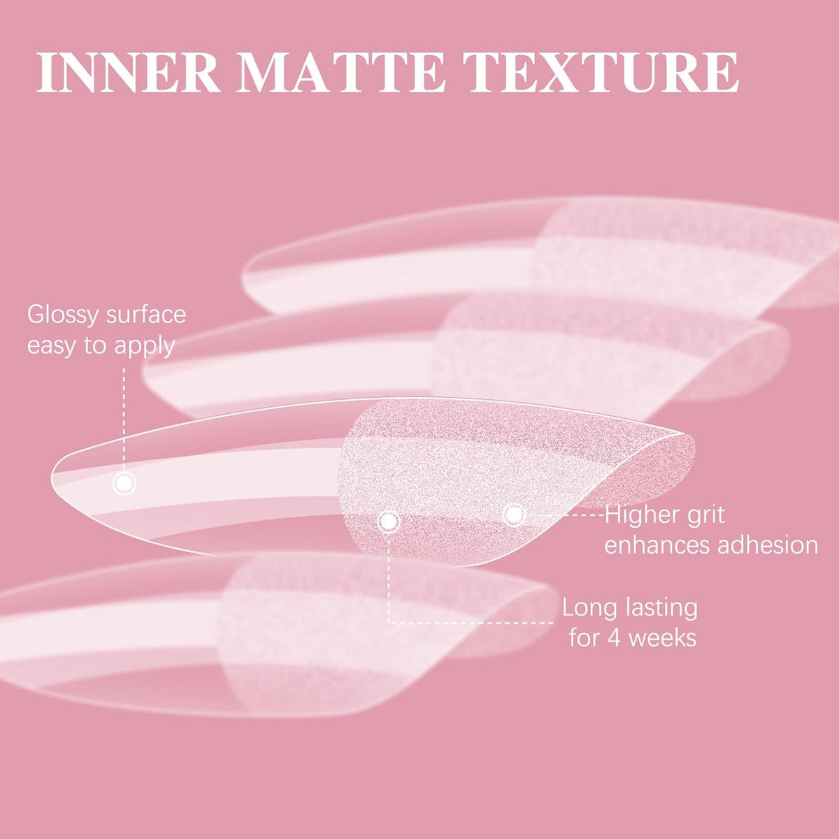 Medium Almond Nail Tips, SSWSBYKE 300pcs Soft Gel Nail Tips for Full Cover Pre-Shaped Acrylic Fake Nails Tips 15 Sizes Half Matte Press On Nails for Extension Home DIY Salon