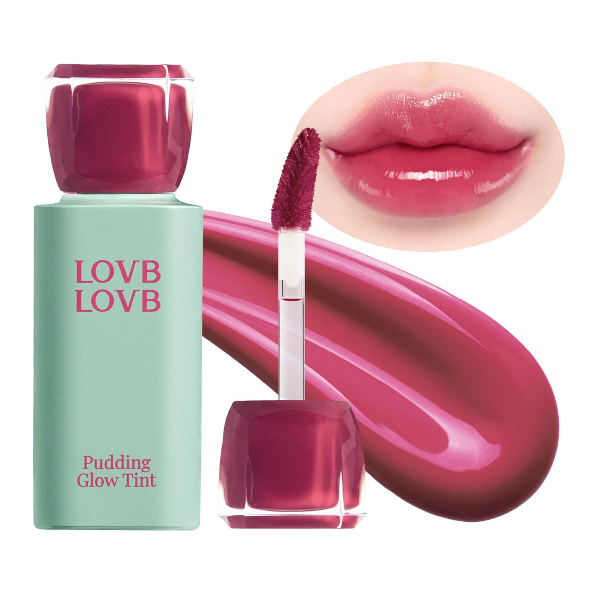 Pudding Glow Korean Lip Tint | Natural Lip Stain | Gloss to Stain | Long-Lasting & Non-Sticky | Lightweight Lip Tint 0.14 oz. (02 ENDING ROSE)