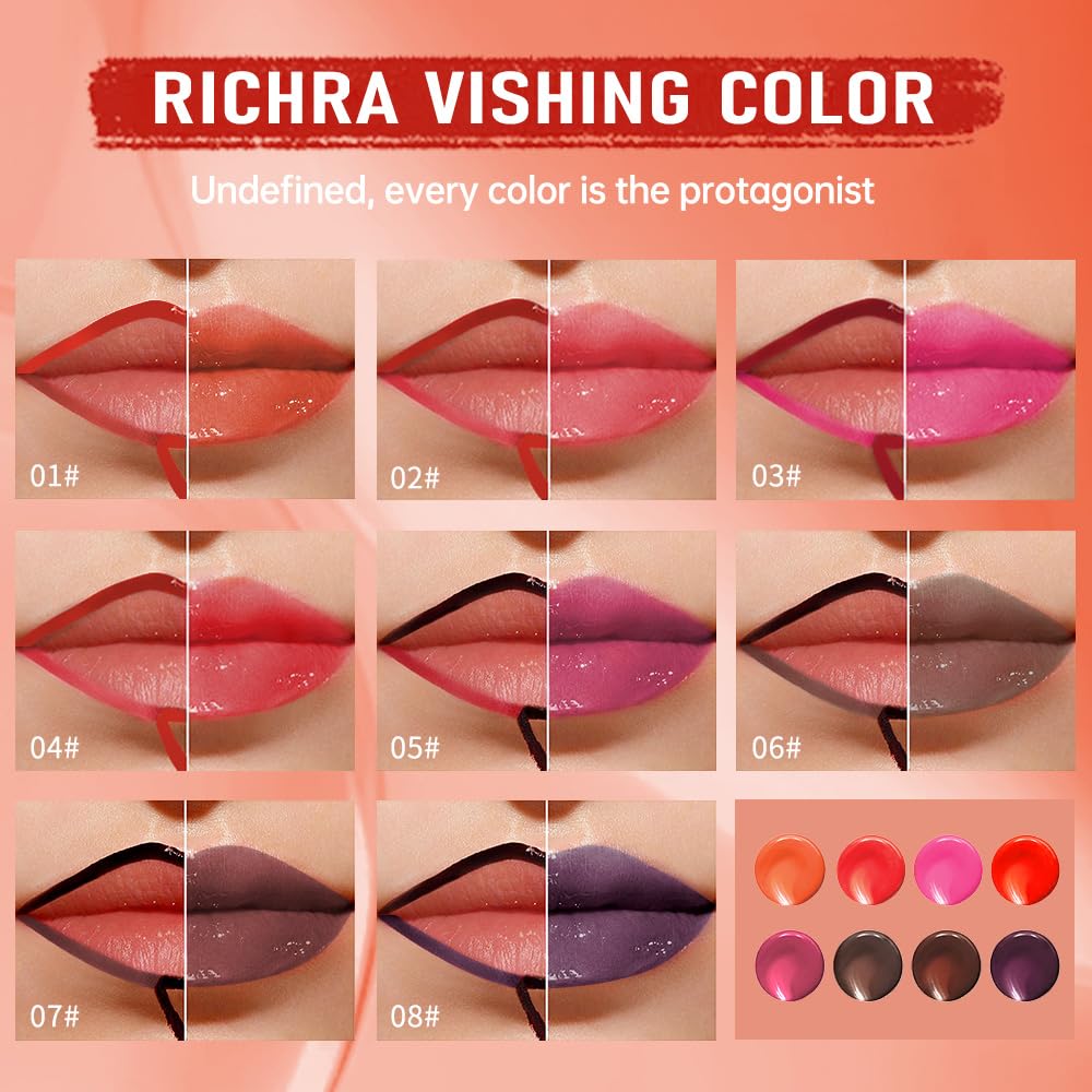 Hot Fuchsia Peel Off Lip Gloss Masque,Lip Stain Peel Off Tattoo-Peel Off Lip Tint and Lip Oil 2-in-1,Long Lasting Waterproof Transfer-proof Lip Mask Lip Gloss Peel Off Lip Liner,for All SkinType03#