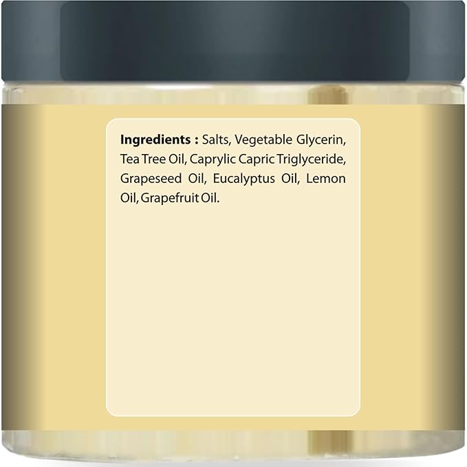 First Botany 100% Natural Tea Tree Oil Body & Foot Scrub with Salt - Best for Acne, Dandruff and Warts, Corns, Calluses, Athlete foot, Jock Itch & Body Odor