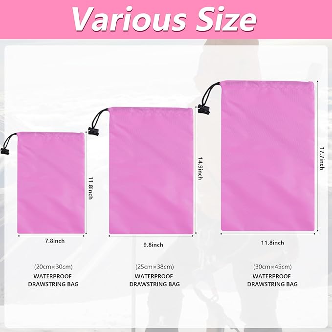 iMucci Upgrade Waterproof Drawstring Bag Sack Nylon Bag Ditty Bag for Gym Traveling, Hiking, Yoga, Shopping