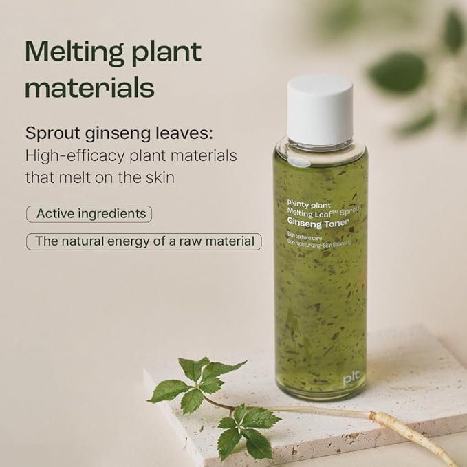 Plentyplant Melting Sprout Ginseng Face Toner, Beauty of Ginseng Essence Water Hydrating Face Toner for Oily and Aging Skin, Korean Moisturizing Skin Care for Men and Women 150ml, 5 fl.oz