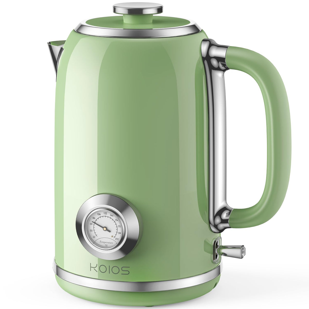 Electric Kettle 1.8L with Temperature Gauge, 1500W Fast Boiling Electric Tea Kettle, 100% Stainless Steel Retro-Style Hot Water Kettle Electric - Glowing LED Light, Auto Shut-Off & Boil-Dry Protection