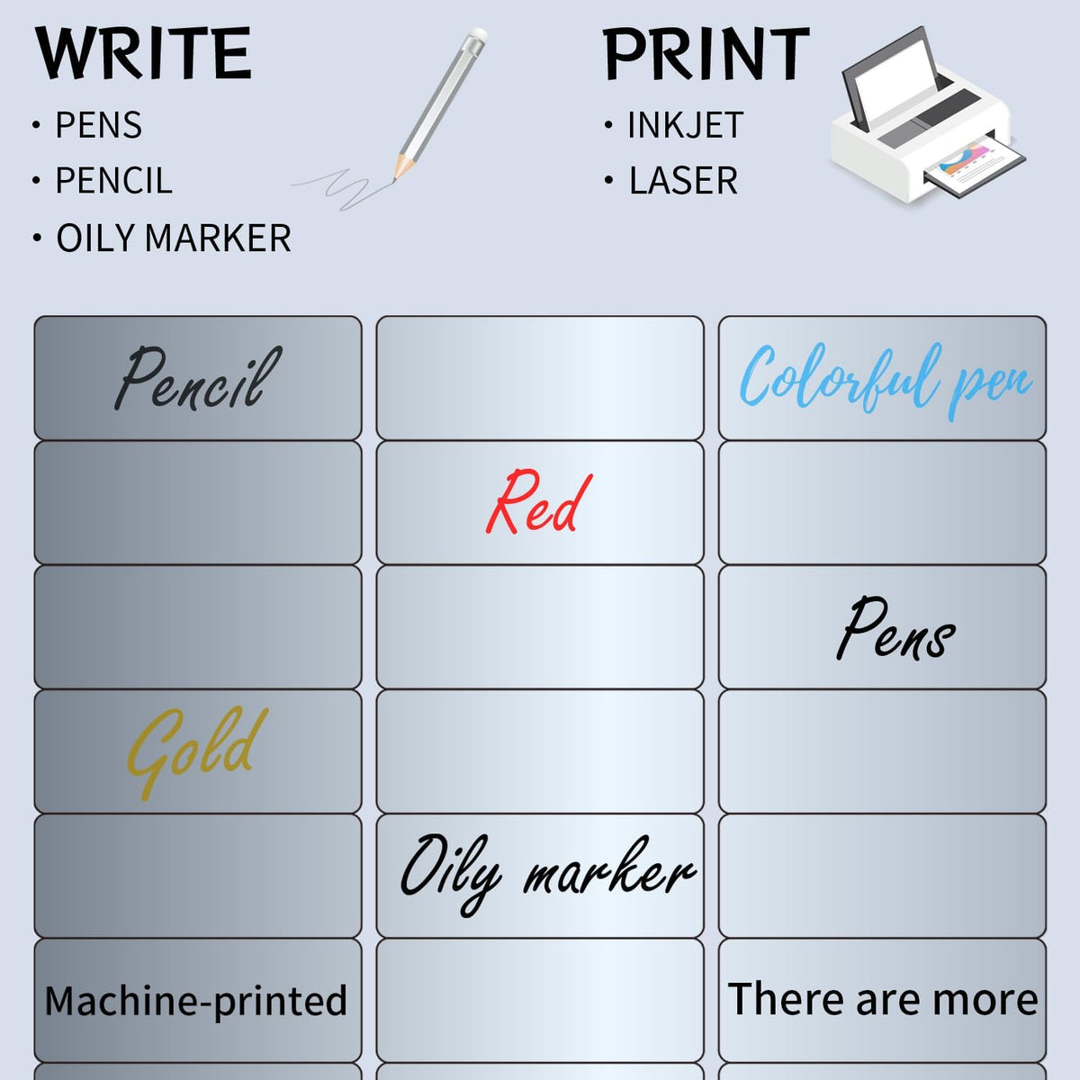 1" x 2-5/8" Address Labels- Matte Silver Mailing Labels Stickers for Laser/Inkjet Printer-Permanent Adhesive Stickers