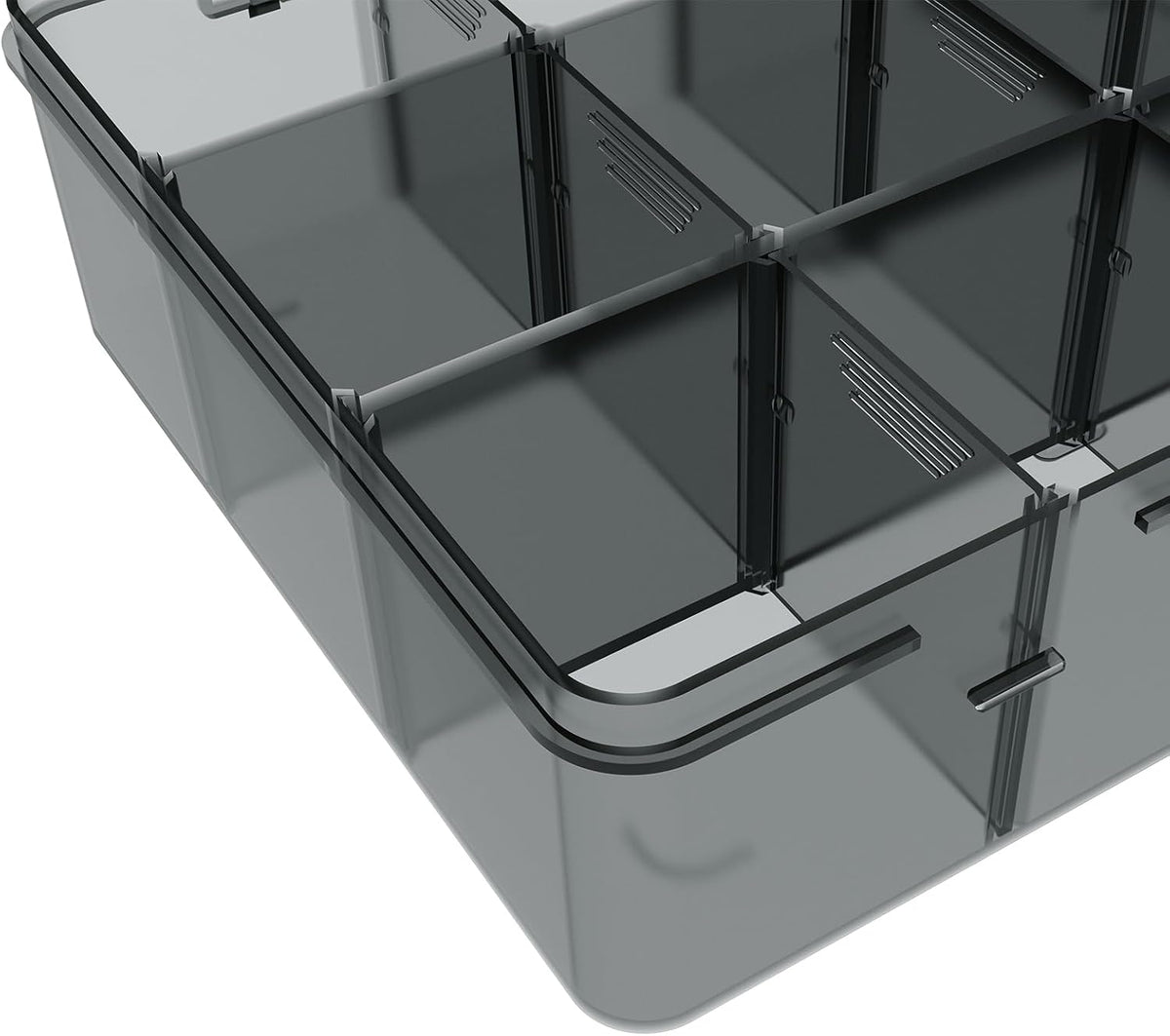 Plastic Organizer Tackle Box, Large 12 Grids Clear Bead Organizer Compartment Box with Removable Dividers for Snackle box,Parts, Earring Container Tool Fishing Hook Hair Accessories