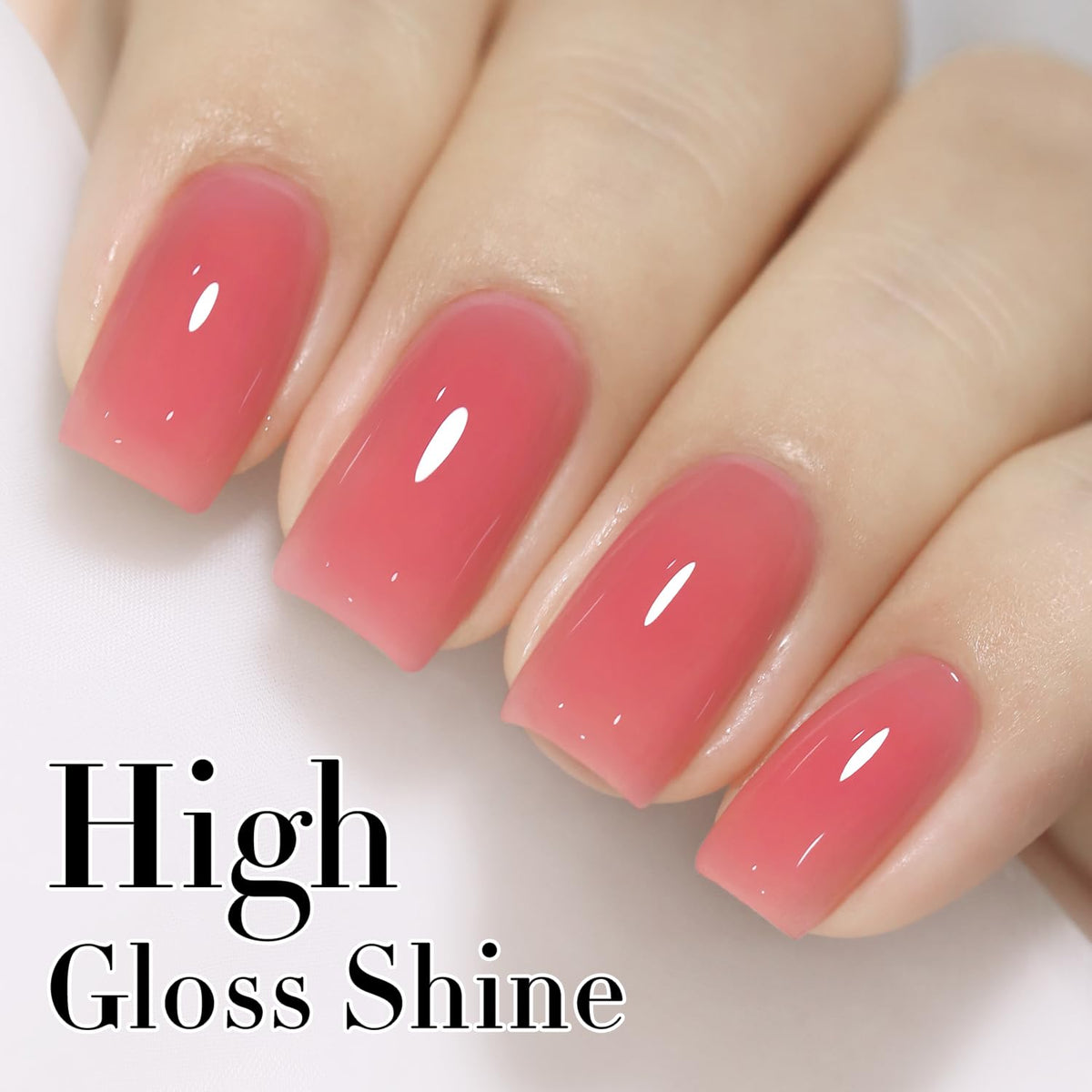 Double Rhythm 0.5Oz Translucent Gel Polish Sheer Neutral Natural Light Milky Same Color Same Bottle 15ML Jelly Gel Polish Art DIY at Home (Pink Rose-A1382)