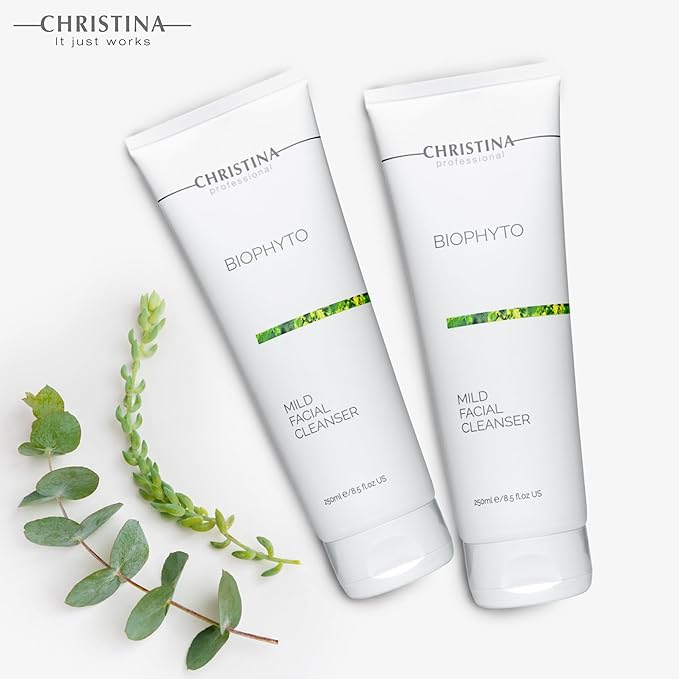 '-CHRISTINA- Biophyto Mild Facial Cleanser with Green Tea and Cucumber Extracts - 250 ml - Soapless Gentle Face Wash and Daily Facial Cleanser for All Skin Types