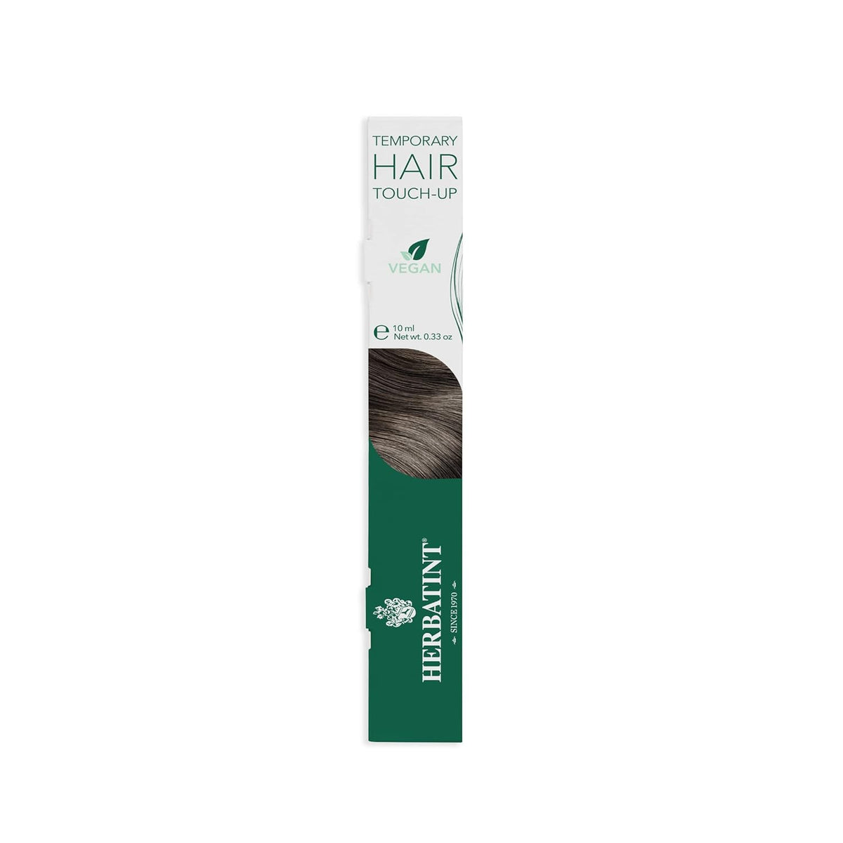 Herbatint Temporary Hair Touch-Up - Instantly Mask Grey Roots Between Coloring with Easy To Apply Precision Brush Kit - Natural-Looking Concealer For Dark Chestnut Hair - Vegan - .33 oz