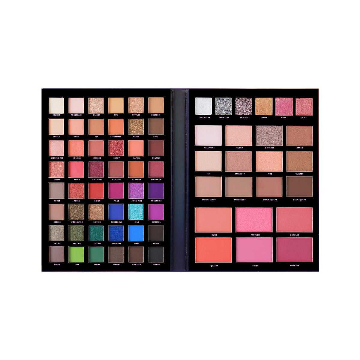 Profusion Cosmetics Euphoric Glam Glamourland 72 Piece Portfolio, Dazzle and Shine's Glamourland with Your Ultimate 72 Piece Holiday Makeup Set, Sparkle All Season With Essential Makeup Tools