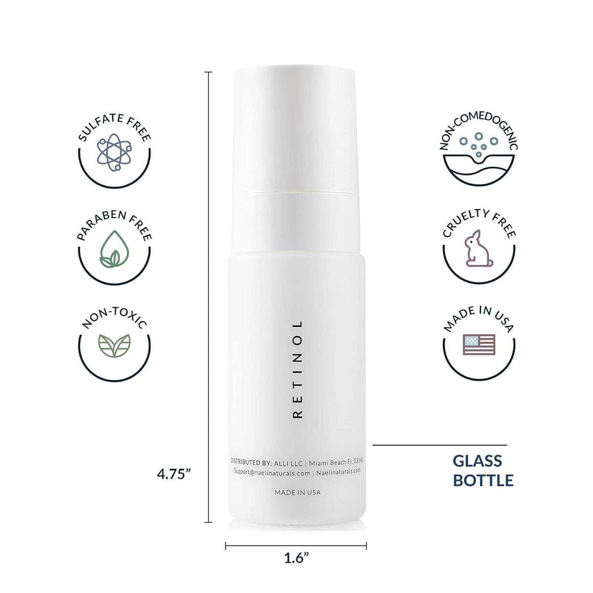 Retinoid Cream - 4.25% Retinol Night Moisturizer for Face & Neck with Collagen, Peptides & Hyaluronic Acid - Anti Aging Wrinkle Cream, Improves Skin Tone & Texture, 1.4 oz (Pack of 2)