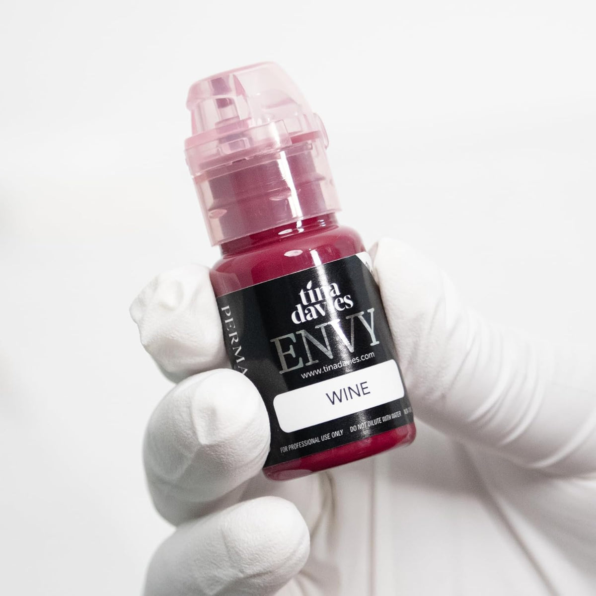 Tina Davies Professional Envy & Lust Lip Pigments - Permanent Lip Makeup - Colors Heal True to Tone - High Retention - Envy Wine, 1/2oz/15ml Bottle