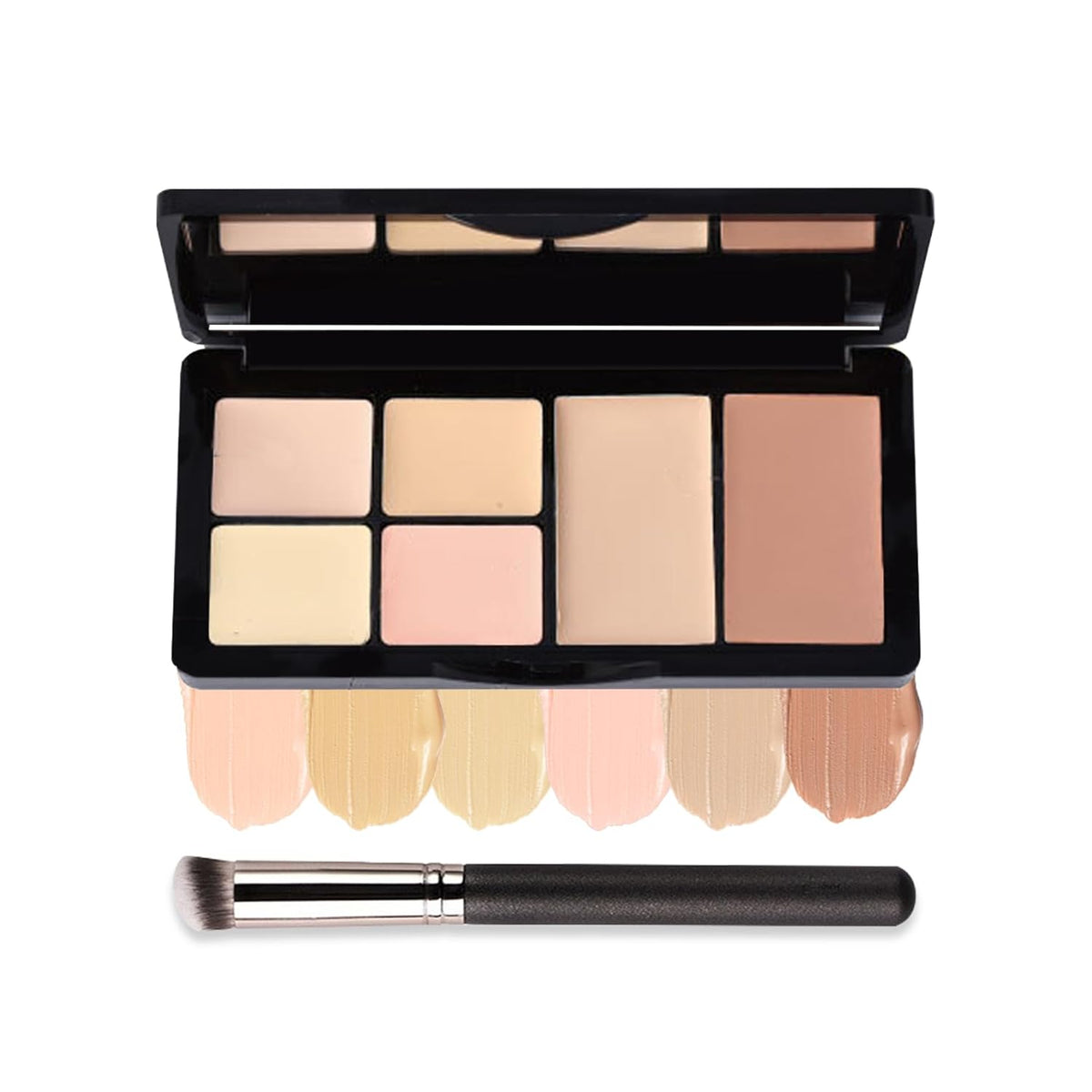 Color Corrector Palette Concealer Contour Palette Natural Brighten Long Lasting Highlighter Correcting Concealer Cream Foundation Palette For Flawless Skin Tone (Set B + Brush #270)