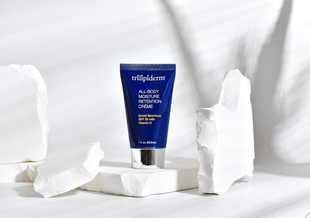Trilipiderm All-Body Moisture Retention Crème Broad Spectrum SPF 30 with Vitamin D – 2-PACK of Travel-Size 3 Ounce Tubes – Plant-Based All-Day Hydration, Sunscreen for Body and Face