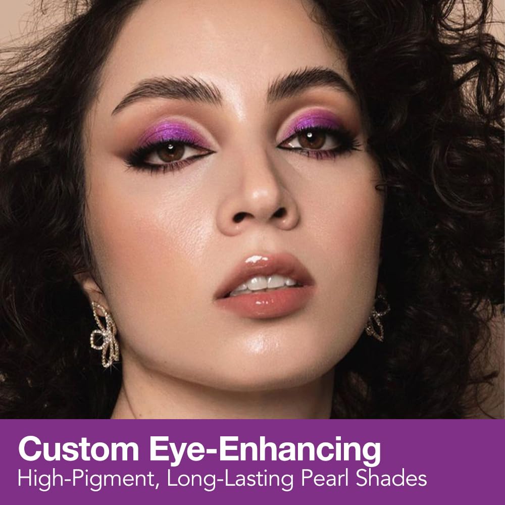 Purple Eyeshadow Palette with Mirror for Eye Makeup,16 Color Blue Green Pink Gold Colorful Matte Glitter Highly Pigmented Korean Natural Rainbow Eye Shadow palette,Blendable-01