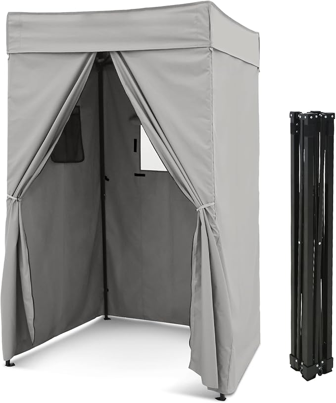 EAGLE PEAK Flex Compact 4x4 Pop-up Canopy Changing Room, Portable Privacy Dressing Room for Indoor Fashion Photoshoots, Camping, or Pool, Gray